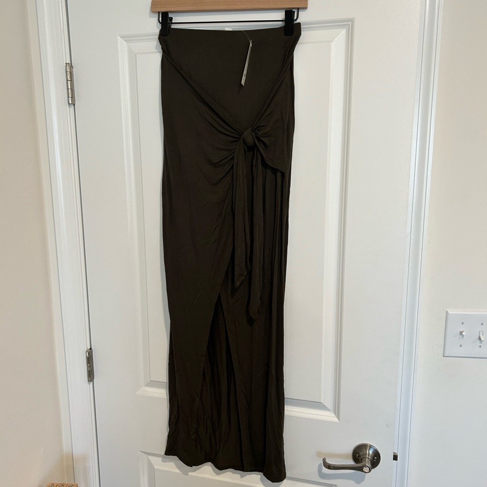 Francesca's Dark Olive Maxi Skirt